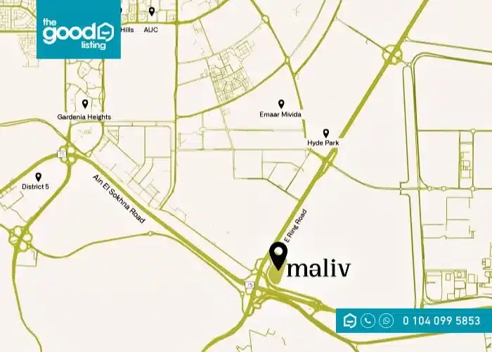 موقع كمبوند ماليف التجمع السادس compound maliv location