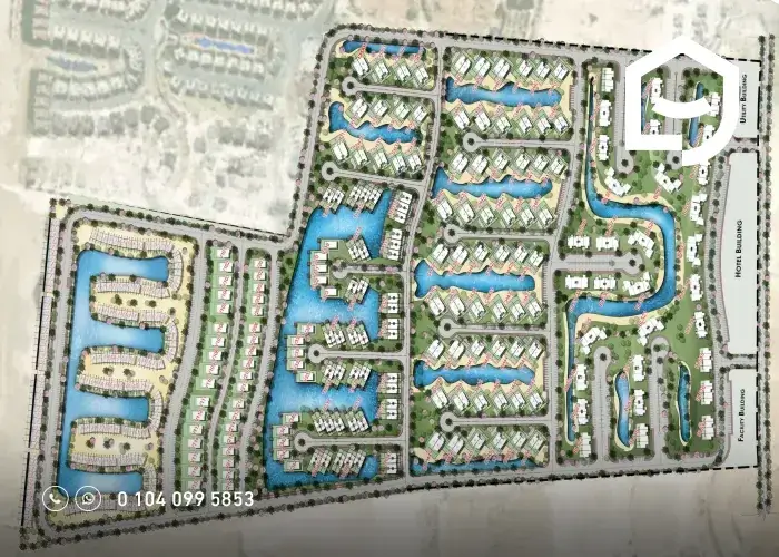 تصميم ومساحة قرية هاسيندا بلو الساحل الشمالي hacienda blue masterplan north coast